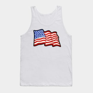 Embroidery American Flag Sticker Tank Top